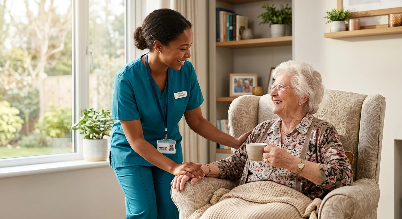 Zento Caregiver assisting elderly client with compassionate home care